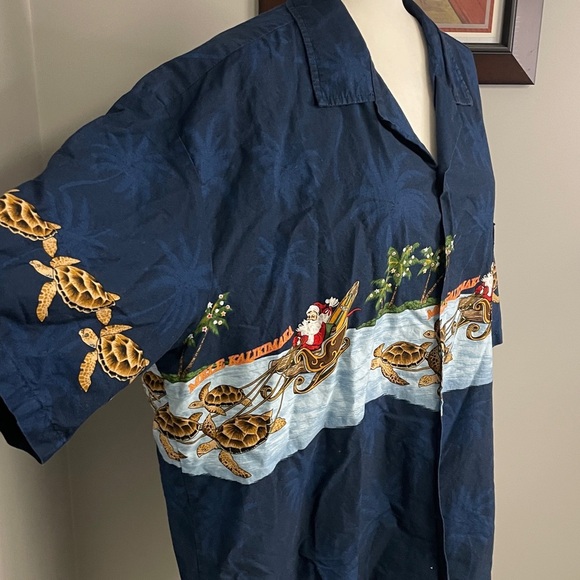 Pacific Legend Mens size XXL/2XL Santa Christmas Hawaiian Shirt Mele Kalikimaka - Picture 3 of 6
